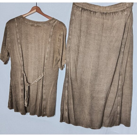 Speed Limit Medium Skirt And Shirt Outfit 2 Peice Set Hippie Embroiderd Indian - Picture 2 of 13